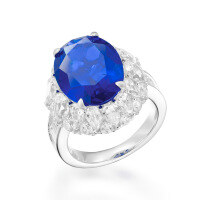 wholesale 925 Silver Gold-Plated Ring with High-Carbon Diamond, Royal Blue Oval, Art Deco Luxury Banquet Versatile Women's Ring-Synthetic Royal Blue 110 catties or less US size 6 (Hong Kong size 12-13 EU size 52) Ring length about 52mm