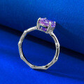 wholesale S925 Silver New 8*10 Lavender Purple Zircon Bamboo Ring, Minimalist European Style Ring Band-0-2