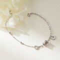 wholesale S925 Silver Fresh and Sweet Ins-style Asymmetric Waist-inlaid Diamond Hollow Cylinder Bracelet S7917-0-1