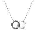 wholesale S925 Sterling Silver Micro-Inlaid Zirconia Interlocking Infinity Loop Fashion Couple's Necklace-0-4