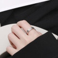 wholesale S925 Sterling Silver Harajuku Roman Numeral Double Layer English Open Adjustable Ring for Men and Women-0-3