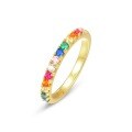 wholesale S925 Sterling Silver New Simple Geometric Colorful Zircon Ring for Women High-end Sense Ring Wholesale from Manufacturer-0-5