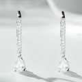 Sterling Silver Half-Drop Earrings with Full Cubic Zirconia and High-Carbon Diamonds-0-0