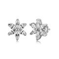 wholesale 925 Sterling Silver Christmas Snowflake Earrings Customizable with Pearl and Zircon OEM/ODM-0-7