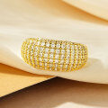 Metal Round Zirconia Women's Ring Fashion Light Luxury Sparkling Commuter Versatile Wholesale-0-1