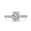 S925 Sterling Silver Oval Four-Prong Zirconia Ring, Clearance Sale with Free Shipping-0-3