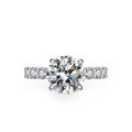 wholesale Sterling Silver 3ct Four-Prong Colorful Moissanite Ring Cross-Border Wholesale Manufacturer-0-5