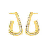 wholesale S925 Sterling Silver 288 Minimalist Niche European and American Micro-Set Zirconia Triangle Design Earrings for Women-18K gold [with silicone earplugs] &gt; 925 silver