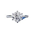 wholesale S925 Silver New Classic 8mm Six-Prong Ring for Women with High-Carbon Diamond Micro-Paved Engagement Ring Cross-Border-0-4