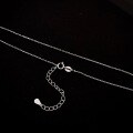 wholesale S925 Sterling Silver Versatile Fashion Minimalist Cross O-Ring Lip Chain Water Wave Single Chain Bare Chain Collarbone Chain Wholesale-0-13