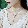 wholesale S925 silver plated with 9K gold, love-themed light luxury vintage petal lace natural opal long pendant necklace-0-1