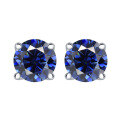 wholesale 925 Sterling Silver 7mm Zircon Earrings Round Wholesale High-Quality Women's Four-Prong 1 Carat Stud Earrings-0-13