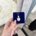 wholesale S925 Sterling Silver Moonlight and Lantern Cold Light Australian White Round Large-Grain Mother-of-Pearl Pearl Necklace with Elegant Petal Pendant-0-1