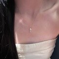 wholesale 925 Sterling Silver Minimalist Waterdrop Zircon Necklace Sweet and Luxe Ins Style Marquise Zircon Versatile Collarbone Chain-0-2