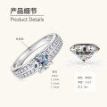 wholesale Four-claw double-arm micro-set simulated moissanite ring in a light luxury style, 08 carat, available for dropshipping-0-6