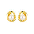 wholesale S925 Sterling Silver Small Niche Personality Mushroom Earrings Ins Minimalist Style Luxury Elegance Inlaid with Pearl Ear Studs for Women-0-4