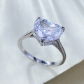 wholesale S925 Sterling Silver New Style High-End Zircon Inlaid Heart Shaped Ring, Fashionable and Versatile Elegant Proposal Ring-0-1