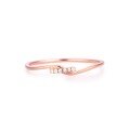 wholesale 18K gold lightweight luxury niche Japanese ultra-thin micro diamond ring minimalist plain band pinky ring with diamond/moissanite-0-1