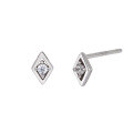wholesale S925 Sterling Silver Cz Rhombic Stud Earrings For Women-0-1