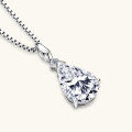 wholesale High-quality 925 silver D-color pear-shaped moissanite pendant with a niche design, luxurious teardrop-shaped necklace for the collarbone-0-1