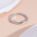 wholesale S925 Sterling Silver Minimalist Wave Bamboo Ring for Women, Small Batch Design, High-End Sense, Luxuriously Versatile Personality Index Finger Ring-0-3