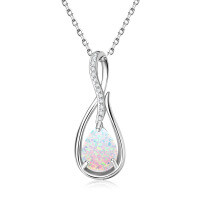 S925 Silver Saturn Orbit Opal Pendant Necklace-Style B [Clearance Sale with Free Shipping]  925 Silver