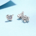 wholesale S925 Sterling Silver Moissanite Heart-shaped Moissanite Stud Earrings, Fresh and Sweet, Niche and Delicate Style, for Girlfriend-0-2