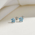 wholesale S925 Silver Korean Japanese Ins Style Flower Colored Zirconium Screw Ear Cartilage Studs Wholesale-0-10