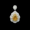 wholesale 925 Silver Gold-Plated Pendant with High-Carbon Diamond, Vivid Yellow Ice Flower Teardrop Shape, Niche Fashion Versatile Jewelry for Women-0-5