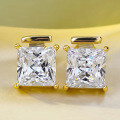 wholesale S925 Silver 8*8 Princess Cut High Carbon Diamond Stud Earrings for Women, Europe and America New Style Cross-Border Design-0-5