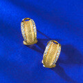 wholesale S925 silver gold-plated brushed matte finish ear clips and studs, stylish and versatile for everyday wear-0-3