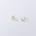 wholesale S925 silver blue diamond moon star earrings fresh and delicate ear accessories M00278-0-4