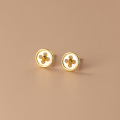 wholesale S925 silver snap button ear studs fashionable European and American ear care sleep without removal cute and small earrings M01713-0-3