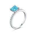 wholesale S925 Sterling Silver European American Style French Blue Zircon Candy Dazzling Women's Ring Accessories Wholesale-0-12