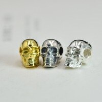 wholesale Metal Material 925 Sterling Silver Retro Skull Punk Hollow-Out Bead Spacer Beads Buddhist Bracelet Stringing DIY Loose Beads Accessories Jewelry-Vintage Single Small (5000102) &gt; Rope Not Included