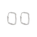 wholesale S925 Sterling Silver Geometric Square Ear Studs for Women, Minimalist Style, Small and Unique, Ins, Temperament Silver Earrings-0-7