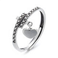 wholesale S925 sterling silver retro geometric heart pendant ring hip-hop punk style accessory index finger ring-0-4