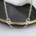 wholesale S925 Sterling Silver Internet-Famous Style Patchwork Pig Nose Pendant Necklace, Korean Version Small and Unique Elegant Women's Choker-0-3