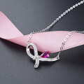 wholesale 925 Sterling Silver Bow Necklace for Women, Light Luxury Niche Design with Zircon Inlay Pendant Collarbone Chain, High-End Sense Accessory-0-1