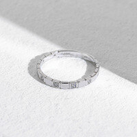 wholesale 18K White Gold Diamond Ring for Women, 9K Rose Gold Zircon Ring, 14K Yellow Gold Pinky Ring, Unisex Matching Couple Bands-9K Moissanite Rose Gold 13#