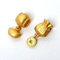 wholesale Metal Sand Gold Ingot Drip Pendant Lucky Bag Money Bag Pendant Braided Hand Rope Matching Bead Bracelet Turning Bead DIY Jewelry Accessories-0-0