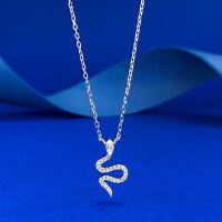 wholesale S925 Silver Exquisite Full-Diamond Serpent Necklace, Light Luxury Design, Fashionable and Elegant, Live Streaming Style for Women-N506 Snake Necklace 925 Silver