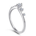 wholesale 925 Silver Cross-Border New Crown Zircon Flower Crown Ring for Women, Pure Silver High-End Niche V-Shape Wholesale from Manufacturers-0-4
