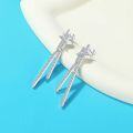 wholesale S925 Sterling Silver Long Fringe Earrings, High-End Luxury Exaggerated Fashion Pure Silver Stud Earrings, Unique Silver Earrings-0-1