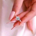 18K Gold Plated High Carbon Moissanite 2ct Drop Crown Ring-0-1