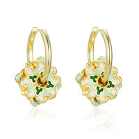 wholesale 14K gold original heavy-duty Dunhuang-style new Chinese-style earrings for women, high-end Christmas gift-14K gold-plated copper