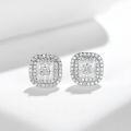 wholesale 18k Gold Plated S925 Silver Classic Princess Cut 1 Carat Full Moissanite Stud Earrings-0-2