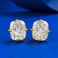 wholesale S925 Gold-Plated High-Carbon Zirconia 8*10 Stud Earrings, European and American New Style, Minimalist Women's Earrings for Distribution-0-5