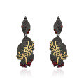 wholesale S925 silver designer high-end gemstone earrings, Georgian-inspired style, natural rose garnet drop earrings-0-6