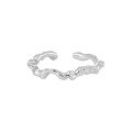 wholesale S925 sterling silver minimalist trendy textured stacking ring for women, small niche original design-0-6